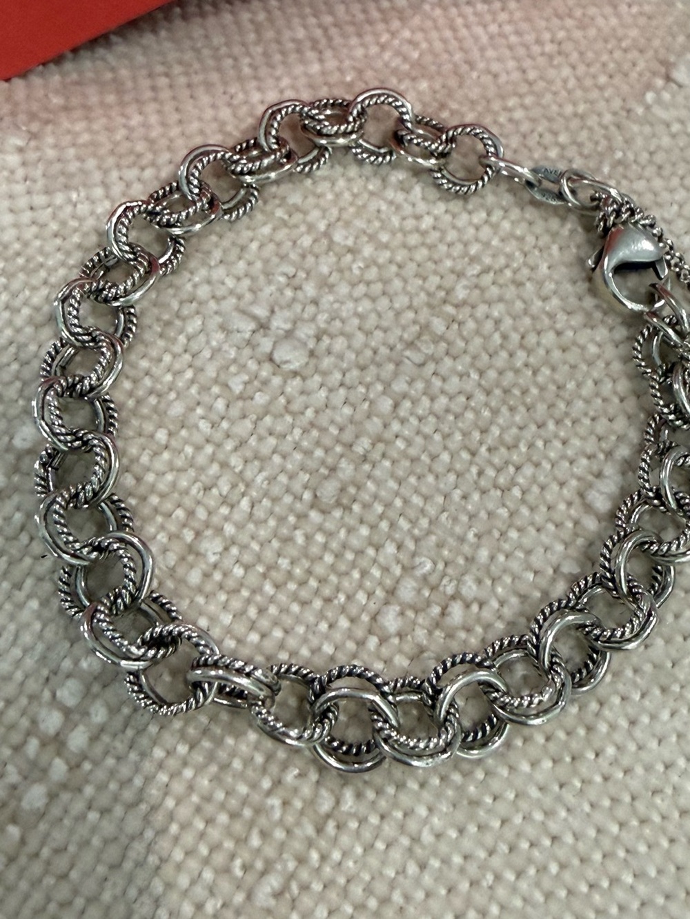 James Avery Sterling Silver Double Curb Charm Bracelet 925 in size small 7 1/4in - Picture 2 of 5